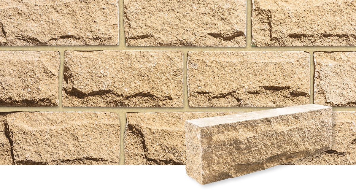 Calder Buff Pitched Faced Walling Stone